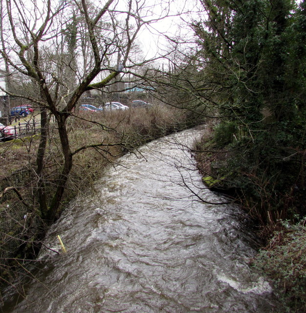 Downstream along the Afon Lwyd, Pontypool