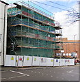 Fenced-off building site, Park Road, Pontypool