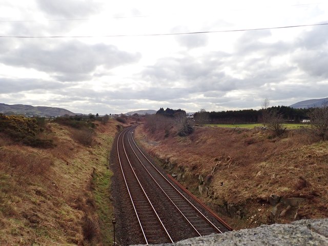View South towards the Republic along the Belfast to Dublin railway line