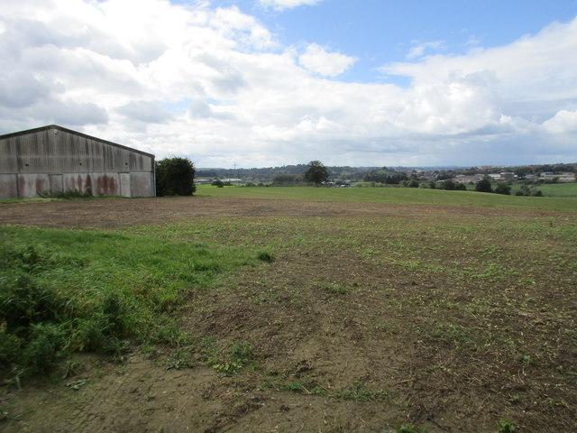 Farm building and distant Yeovil