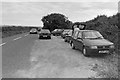 Cars parked ready for the 1999 solar eclipse