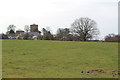 Across fields towards Christchurch