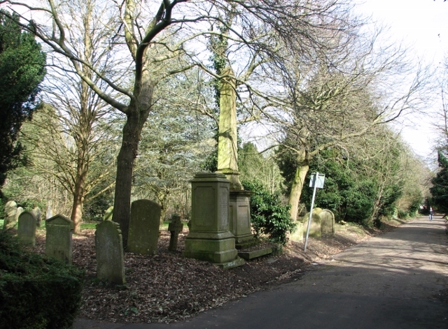 Cemetery road separating Sections 7 and 8