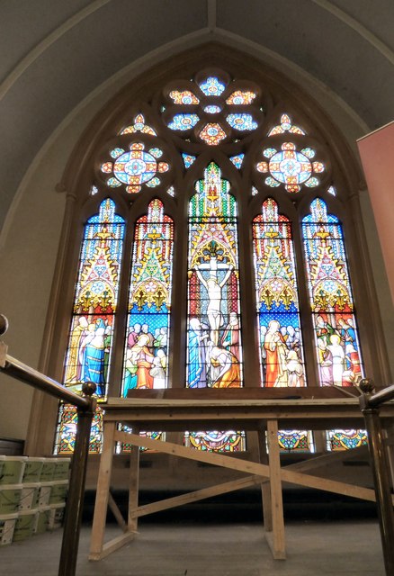 Stained glass in Dukinfield Old Chapel