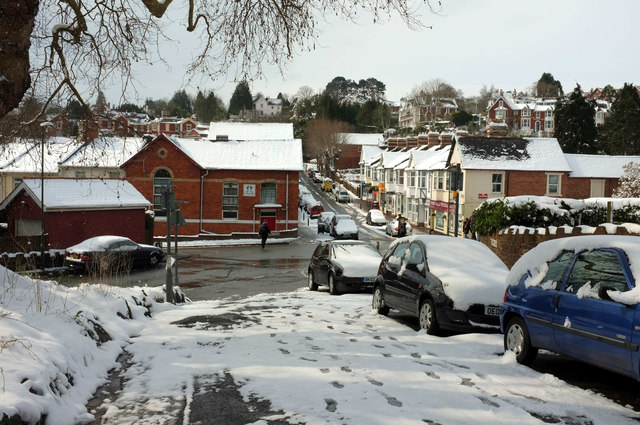 Snowy junction in Chelston