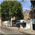 Shops, south end of Kennington Road A23, Kennington, south London