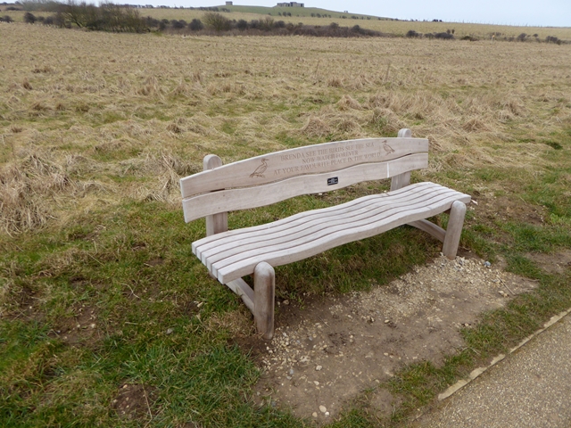 Memorial bench at Bempton Cliffs RSPB Reserve
