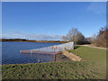 SE2924 : Ardsley Reservoir: fence round the overflow weir by Stephen Craven
