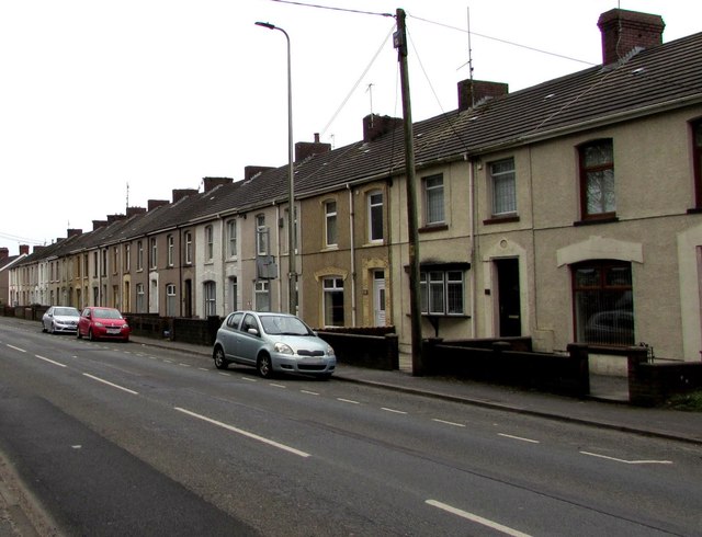 Long row of houses, Sandy Road, Llanelli