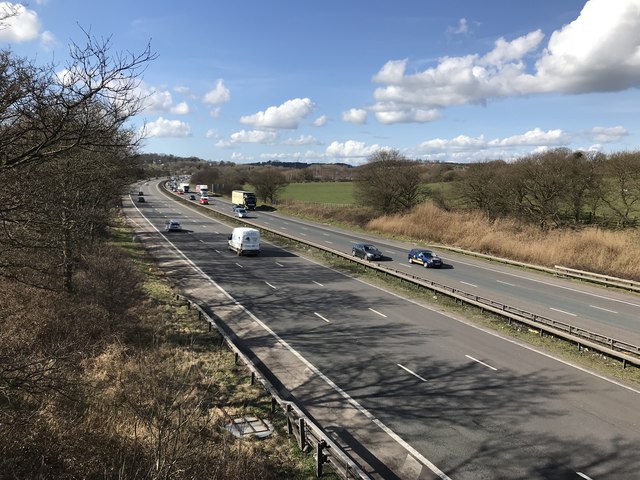 M6 looking north-west near Madeley