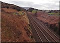 View South along the main line railway at Cloghoge