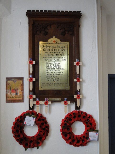 WW1 memorial in St. Martin at Palace church, Norwich