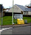 Yellow grit/salt box on a Beddau corner