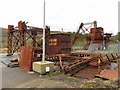 Dismantled headgear at Cefn Coed Colliery Museum