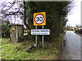 TL1418 : Peters Green Village Name sign on Kimpton Road by Geographer