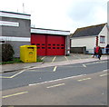 SX8861 : Yellow bin outside Paignton Fire Station by Jaggery