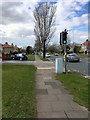 SD4563 : Pedestrian Traffic Lights on Morecambe Road (A589) at Torrisholme by David Dixon