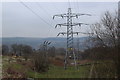 Three electricity pylons near Gelli