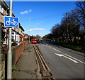 Cycle route sign, Liverpool Road, Neston