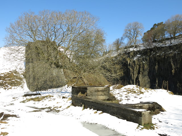 Derelict infrastructure at Copthill Quarry