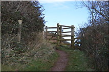 SX9369 : Gate, South West Coast Path by N Chadwick