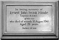 TG2308 : Memorial plaque to Ernest J. F. Hinde of Norwich by Adrian S Pye