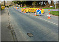 A structural failure in the road surface on the B3233 at Bickington