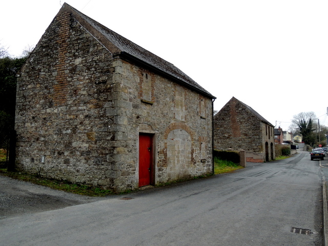 Stone walled buildings along Sydney Lane, Aughnacloy