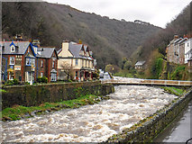 SS7249 : Lynmouth : East Lyn River by Lewis Clarke