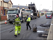 H4672 : Road works, Hospital Road, Omagh - 23 by Kenneth  Allen