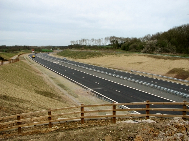 The NDR between the Newman track overbridge and Wroxham Road roundabout