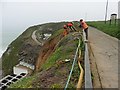 Cliff stabilization work above Tolcarne Beach