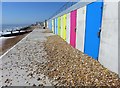 SZ2991 : Beach huts at Milford on Sea by Steve Daniels