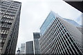 Looking up at the Cheese Grater and Willis Building from Fen Court