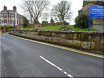 SJ6904 : The churchyard boundary wall, Madeley by Richard Law