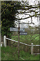 TM3869 : Signpost on the A1120 Yoxford Road by Geographer