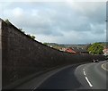 Curved boundary wall on Exeter Road