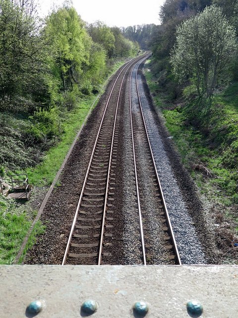 Newcastle-Carlisle Railway from bridge at Hagg Bank