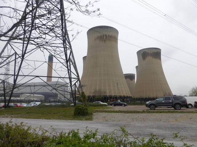 Electricity pylon and cooling towers at... © Graham Hogg cc-by-sa/2.0 ...