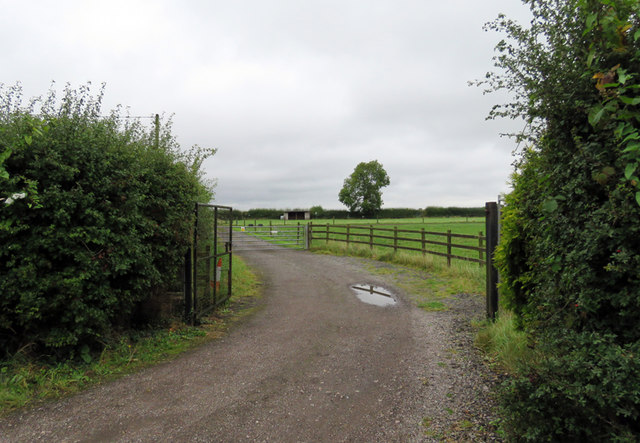 Entrance and track towards Cream Lodge Farm