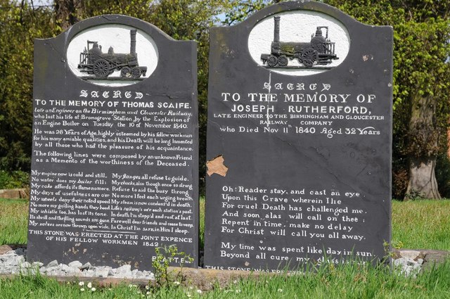Gravestones of two men killed on the railway