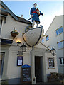 Effigy of buccaneer outside Crown & Anchor