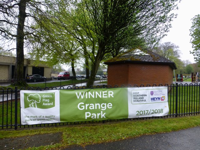 Green Flag award banner, Grange Park, Omagh