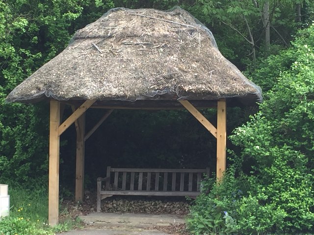 Thatched shelter in Caxton