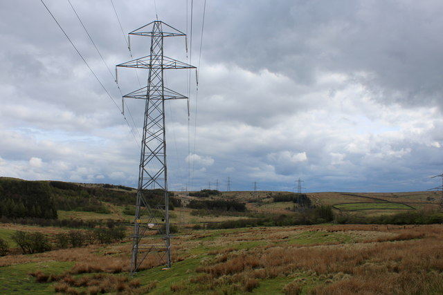 Electricity Pylons stretching over... © Chris Heaton :: Geograph ...