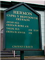 SM9536 : Information board, Hermon Capel y Bedyddwyr, Fishguard by Jaggery