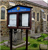 SM9537 : St Mary's Church noticeboard, Fishguard by Jaggery