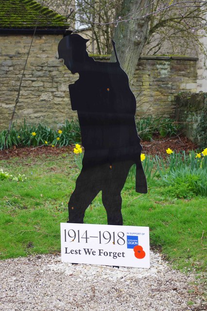 Silent Soldier at Bampton War Memorial, Market Square, Bampton, Oxon
