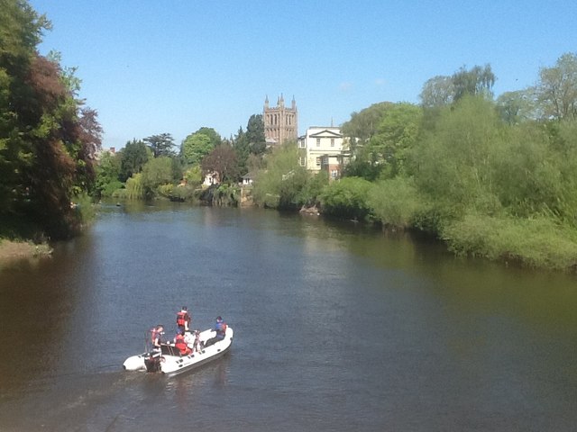 Canoeing though River Wye at Hereford