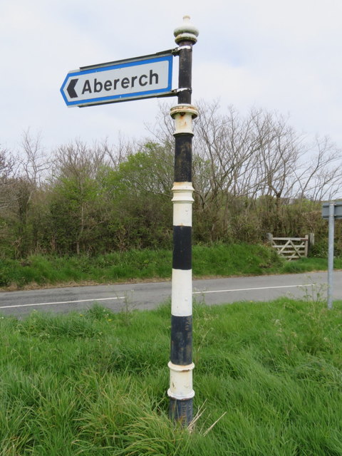 An old fingerpost with a new arm outside Abererch